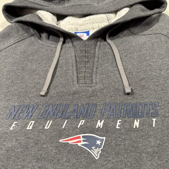 Vtg. New Englkand Patriots Gray Pullover Bill Belichick Hoodie - Reebok - Picture 3 of 10